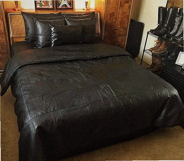 .0.....SOFT SHEEP NAPPA REAL LEATHER TWIN SIZE BED SHEET WITH TWO PILLOWS