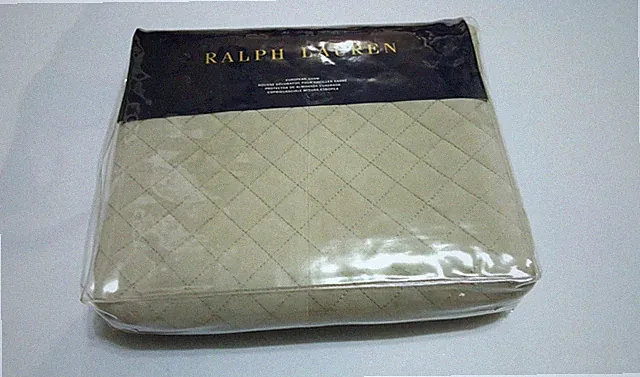$450 RALPH LAUREN HAYDEN QUILTED 1PCS EURO LEATHER-SUEDE SHAM (GREY)
