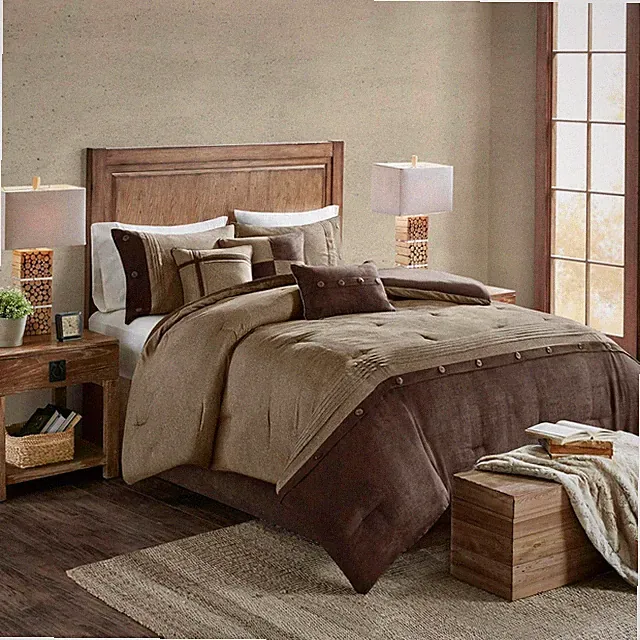 Boone Cozy Comforter Set, Faux Suede, Deluxe Hotel Styling All Season down Alter