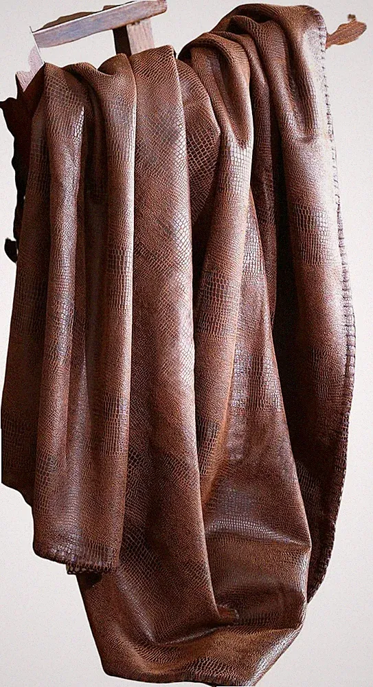 Carstens, INC Wyoming Faux Leather Throw Blanket, Brown