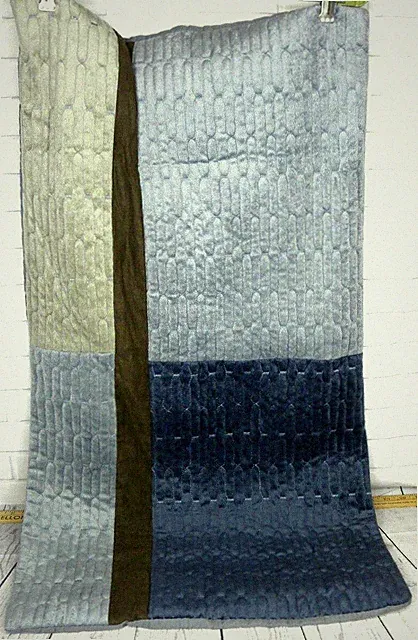 Ellison Briarwood Mountain Ridge Faux Suede Pillow Shams 34" x 19" Blue Beige