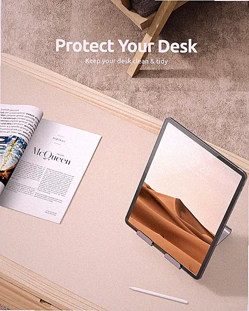 LeatherTable Pad Protector,Non-SlipPULeather Ink Blotting Paper, (23.6“ x 13.8”)