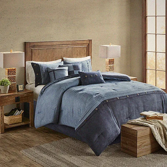 Madison Park Cozy Comforter Set, Faux Suede All-Season 7 Piece Bedding Set