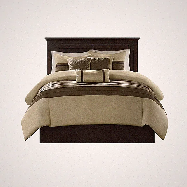 Madison Park Palmer Comforter Set-Luxury Faux Suede Design, Striped Accent,...