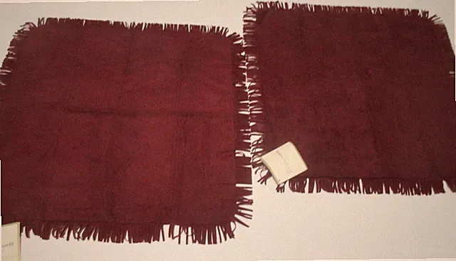 NWT 18"x18" POTTERY BARN Set of 2 Faux Suede Maroon Brick Pillow Cases Western