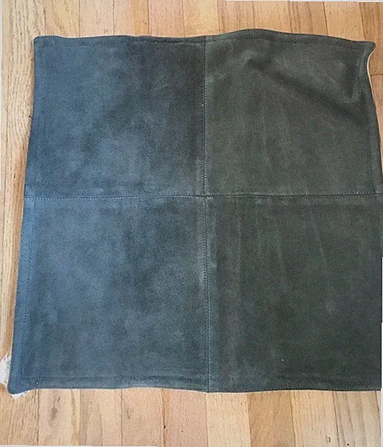 Pottery Barn Pieced Suede Pillow Cover Charcoal Gray 20x20 sq Patchwork New🦩