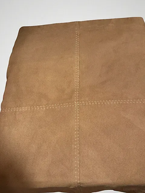 Pottery Barn Set Of Euro Shams Faux Suede Brown Western Stitch Pattern 31 X 31"