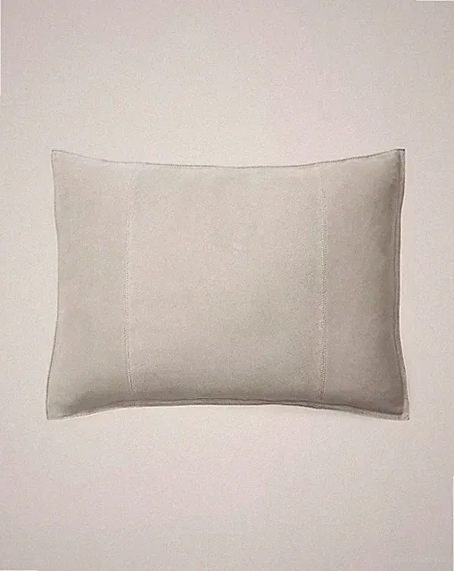RALPH LAUREN Home REYDON Suede Leather THROW PILLOW Gray 15 x 20 NWT $255