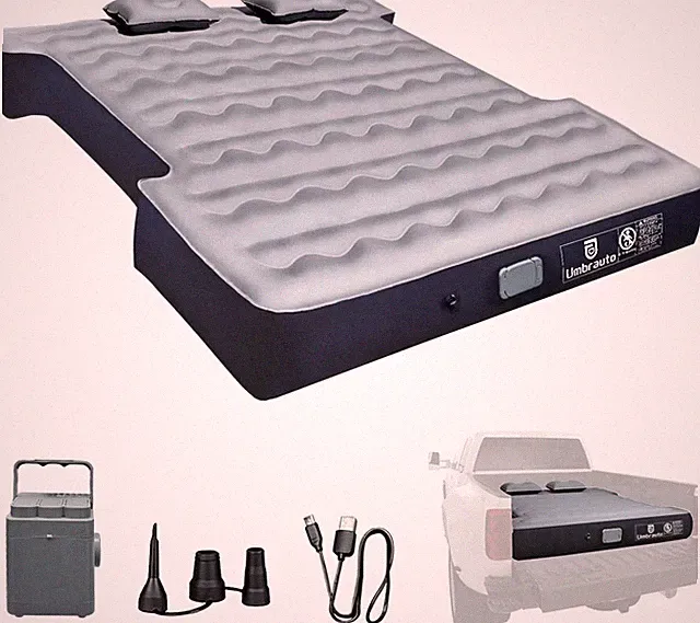 Self-Inflating Truck Air Mattress for 5.5-5.8ft Short Bed Camping Sleep