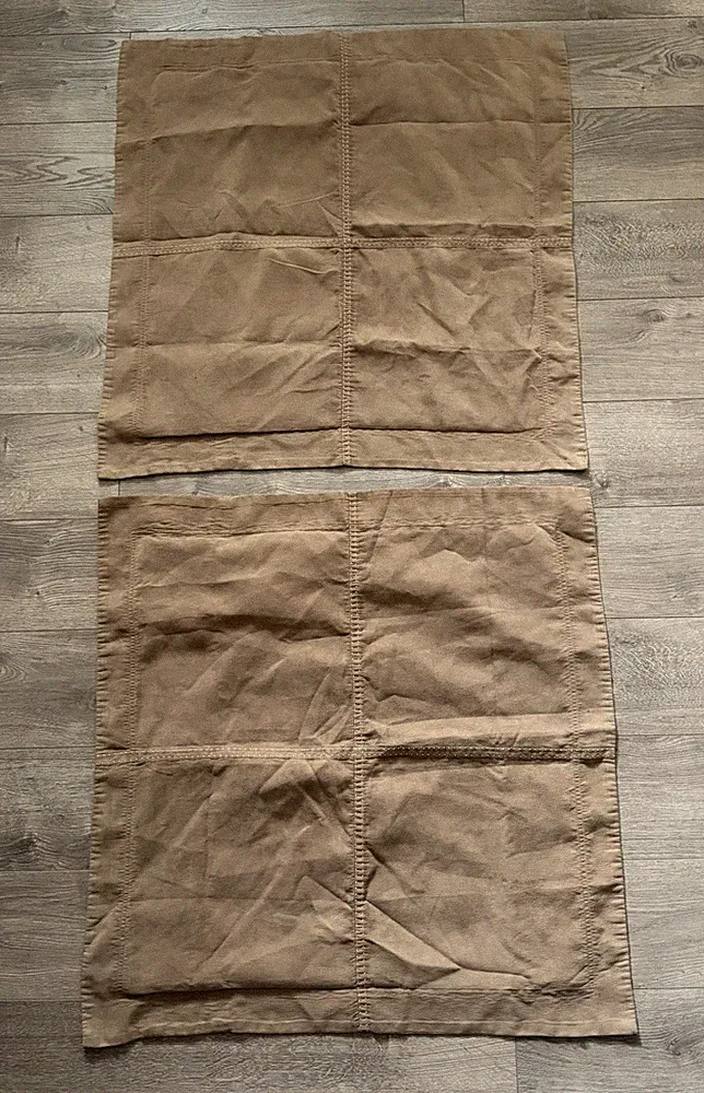 Set of 2 Pottery Barn Everyday Faux Suede Patchwork EURO Pillow Shams