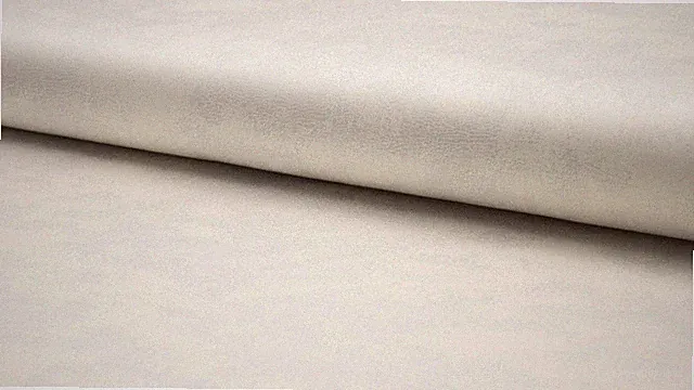 STRETCHY Faux Suede With Foil Fabric Material - ECRU