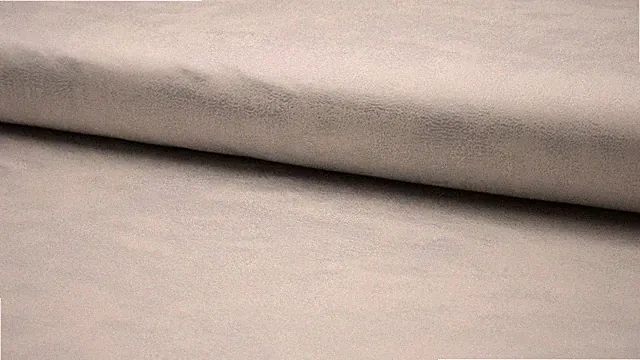 STRETCHY Faux Suede With Foil Fabric Material - SILVER GREY