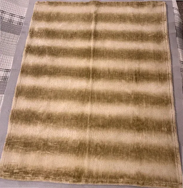 Woolrich Home Faux Fur & Faux Suede Back Throw Blanket Brown 61” x 48” Cabin