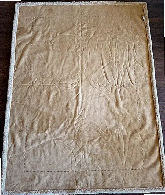 Woolrich Home Faux Fur & Suede Back Throw Blanket Tan 50x66” Beautiful!